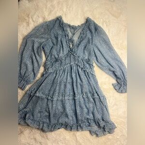 XL blue dress open back